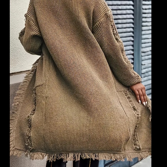 Fringed Knit Sweater Jacket - Picture 3 of 10